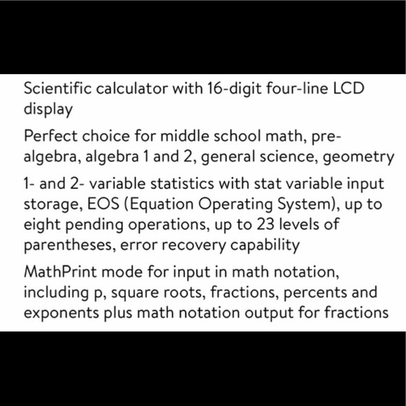 Texas Instruments TI-34 MultiView Scientific Calculator - Picture 6 of 6